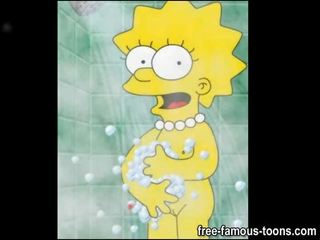 Lisa simpson dildos haarzelf en squirts alle over de plaats