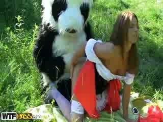 Little Red Riding Hood fucking with Panda in the wood