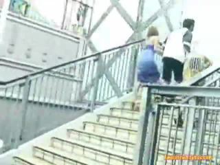 Asian Blow Job Onto The Stairs