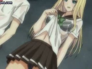 Mosaic: rubia hentai elf con calcetas