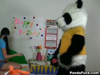 Panda gets young teen babe