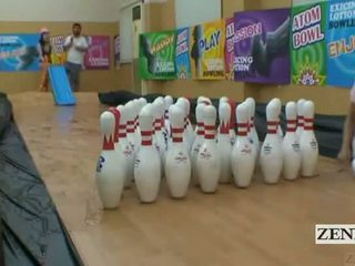 Subtitled ญี่ปุ่น สมัครเล่น bowling เกมส์ ด้วย เซ็กส์ 4 คน