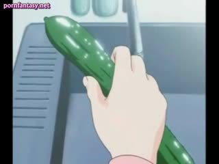 Hentai thủ dâm với một carrot