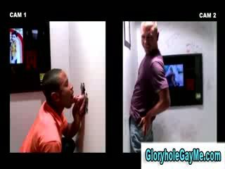 hetro guy gets tricked into Blow Job from homo dude in Glory hole