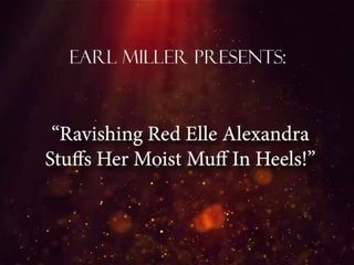 Ravishing rojo elle alexandra stuffs su moist muff en tacones!