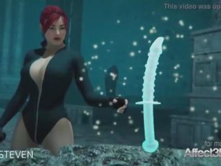 3d animation moster sex with a red hair big tits babe