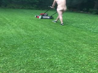 Mowing Grass Naked: Free Naked Women in Public HD Porn Video