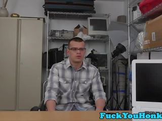 Randy stud with glasses sucking and fucking