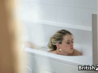 Cute British Girl Takes A Bubble Bath