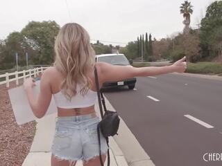 Hot Big Boob Blonde Hitchhiker Get A Van Ride And Hardcore BBC Fuck From A Friendly Driver
