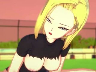 Android 18 ženakrotící na koni dokud obrovský creampie - dragon ball