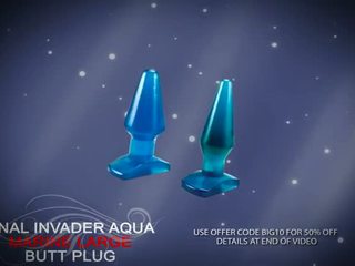 Dostać anal invader aqua marine duży tyłek plug