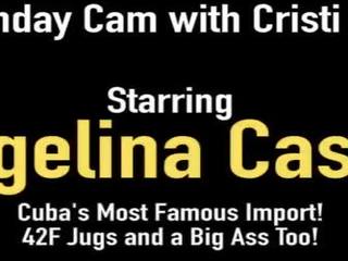 Curvy cubaans angelina castro & thick latina cristi ann dildo drill & sperma!