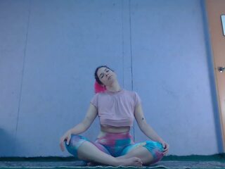Yoga 시간 beginner livestream flashing, 포르노를 f4