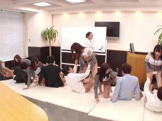 JAV huge group sex office party in HD Subtitled (New! 30 Sep 2018)